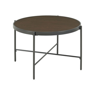 Carlo Round Coffee Table with Wooden Top