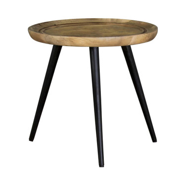 19.5" Iron Round End Table with Trio Legs