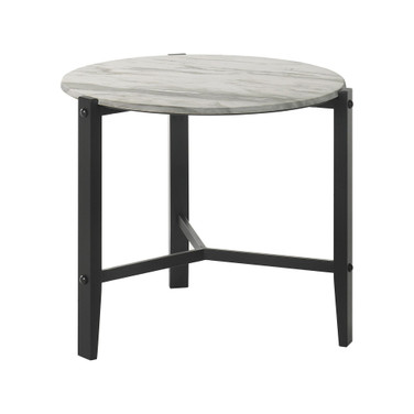 21.75" Asian Hardwood Round End Table