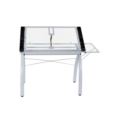 Futura Craft Station with Folding Shelf Glass - Black/Clear