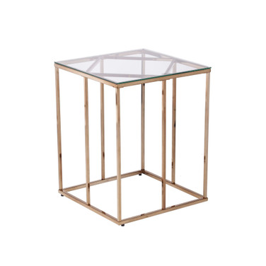 Imogen Contemporary End Table with Glass Top
