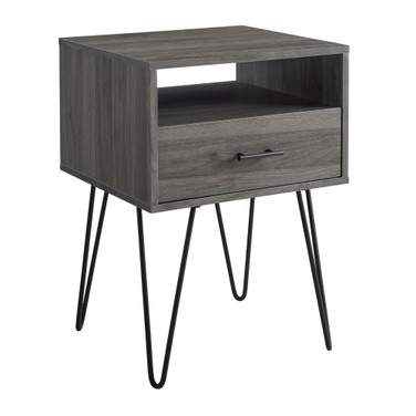 Modern Single Drawer Hairpin Leg Side Table