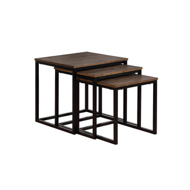 Arcadia Acacia Wood 24" Square Nesting End Tables