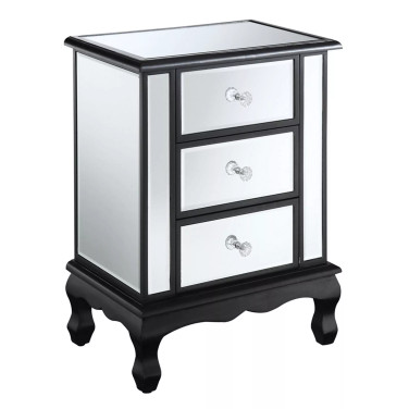 Gold Coast Vineyard Mirrored 3 Drawer End Table