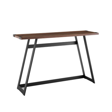 46 inch Metal Wrap Entry Table in Dark Walnut