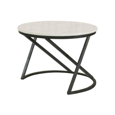 17.75" Marble Round Accent Table with Marble Top
