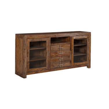 Liam 4 Drawer 2 Glass Door Console Audio Cabinet