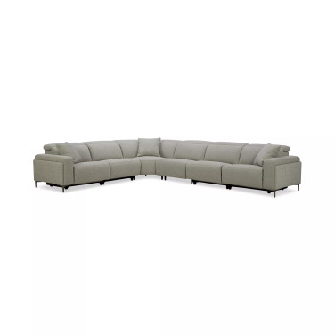 Adney 161" 6-Pc. Zero Gravity Fabric Sectional with 4 Power Recliners