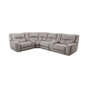 Terrine 6-Pc. Fabric Sectional with 2 Power Motion Recliners and 2 USB Consoles