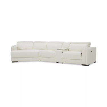 Jenneth 4Pc Leather Cuddler Sectional with 2 Power Recliners