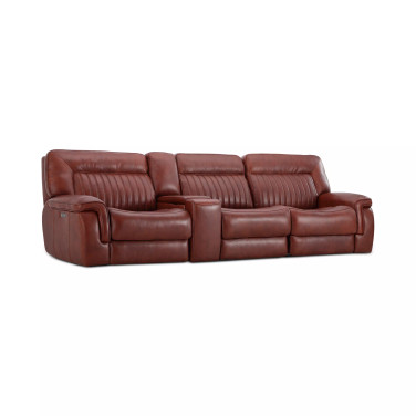 Thaniel 4-Pc. Leather Sectional with 2 Power Recliners and 1 USB Console