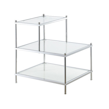 Royal Crest 2 Step Glass Chairside End Table