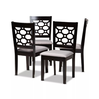 Peter Modern and Contemporary Fabric Upholstered 4 Piece Dining Chair Set