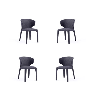 Conrad 4-Piece Woven Tweed Upholstered Dining Chair Set