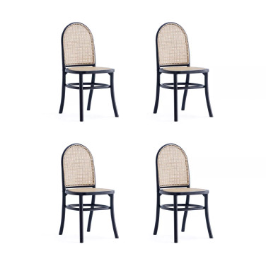 Paragon 4-Piece Ash Wood and Natural Cane Dining Chair