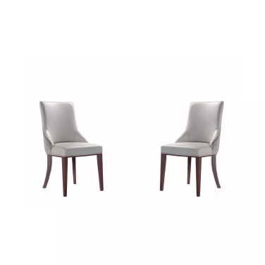 Shubert 2 Piece Beech Wood Faux Leather and Velvet Upholstered Dining Chair Set