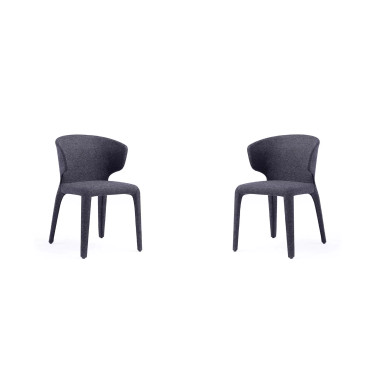 Conrad 2-Piece Woven Tweed Upholstered Dining Chair Set