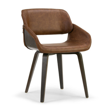 Amal Upholstered Dining Chair with Wood Accent and Bentwood Legs