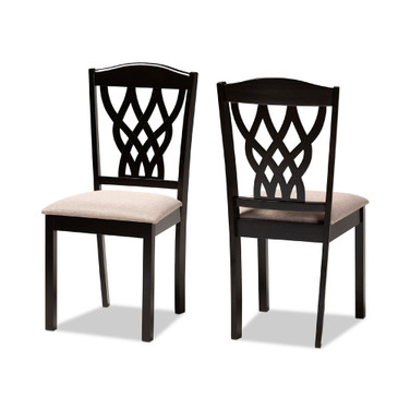 Delilah Modern and Contemporary Fabric Upholstered 2 Piece Dining Chair Set