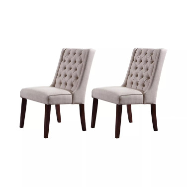 Newport Upholstered Side Chairs with Tufted Back, Set of 2