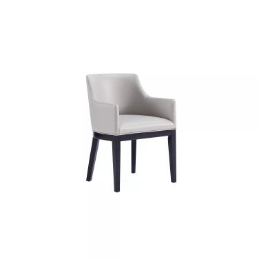 Gansevoort 22.5" L Beech Wood Faux Leather Upholstered Dining Armchair