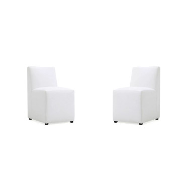 Anna 2 Piece Faux Leather Upholstered Square Dining Chair Set