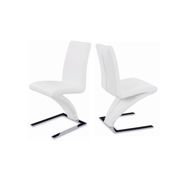 New Spec Z-Shape Leatherette Side Chair Set of 2 Pieces