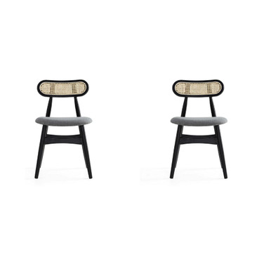 Colbert 2-Piece Ash Wood and Natural Cane Upholstered Dining Chair