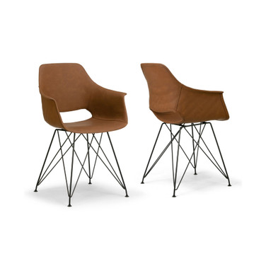 Set of 2 Alora Retro Modern Arm Chair with Steel Legs