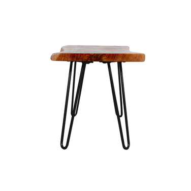 Hairpin Natural Live Edge Wood With Metal 36" Bench
