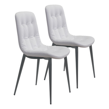34" each, Set of 2 Steel, Polyurethane Tangiers Pencil Legs Dining Chair