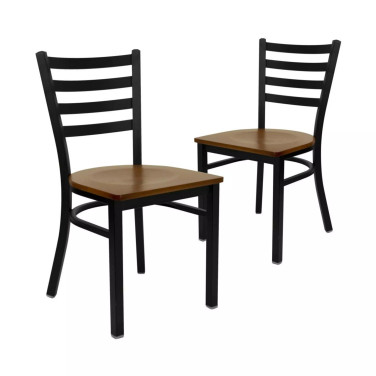 2 Pack Ladder Back Metal Restaurant Chair