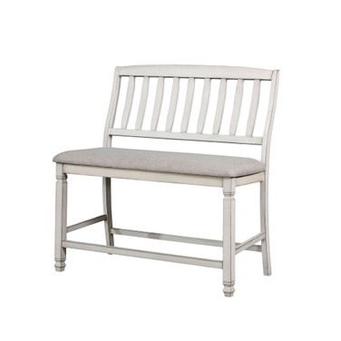 Sonora Antique White Pub Bench