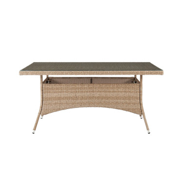 62.99" Genoa Steel and Rattan Patio Dining Table