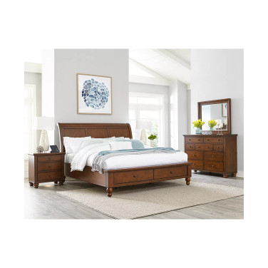 Cambridge King Sleigh Storage Bed 3pc Set (Bed + Dresser + Nightstand)