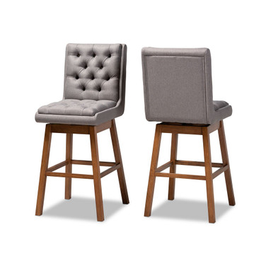 Gregory Modern Transitional Swivel Bar Stool Set, Set of 2