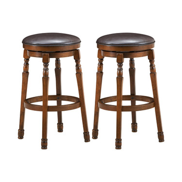 Set of 2 29'' Swivel Bar Stool Leather Dining Kitchen Pub Chair