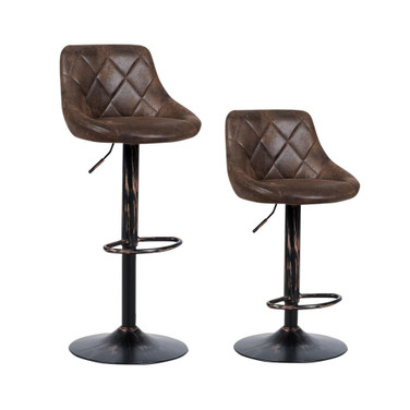 Set of 2 Adjustable Bar Stools Swivel Bar Chairs Hot-stamping