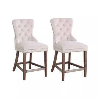 Julia Velvet Bar Stools, Set of 2