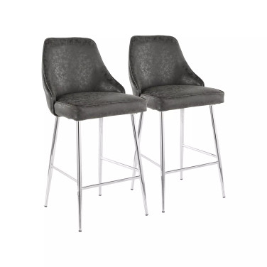 Marcel Chrome Counter Stool, Set of 2