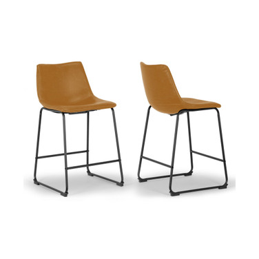 Set of 2 Adan Iron Frame Vintage-like Counter Stool