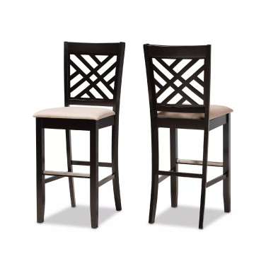 Jason Modern and Contemporary Fabric Upholstered 2 Piece Bar Stool Set