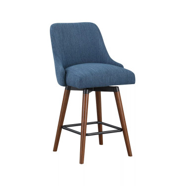 Bagford 26" Swivel Counter Stool with Legs in Fabric