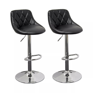 Claire Faux Leather Adjustable Swivel Bar Stools, Set of 2