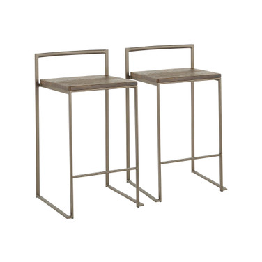 Fuji Wood Counter Stool, Set of 2