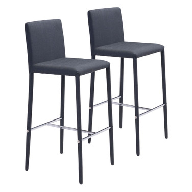 35" each, Set of 2 Steel, Polyester Confidence Counter Chair