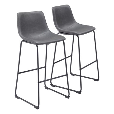 39" each, Set of 2 Steel, Polyurethane Smart Bar Chair