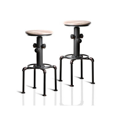 Zina Antique Black Bar Stool (Set of 2)