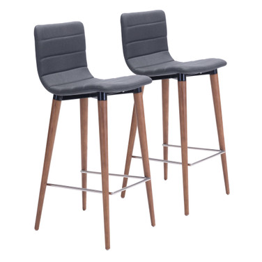 34" each, Set of 2 Wood, Polyester Jericho Counter Chair