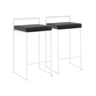 Fuji White Counter Stool, Set of 2